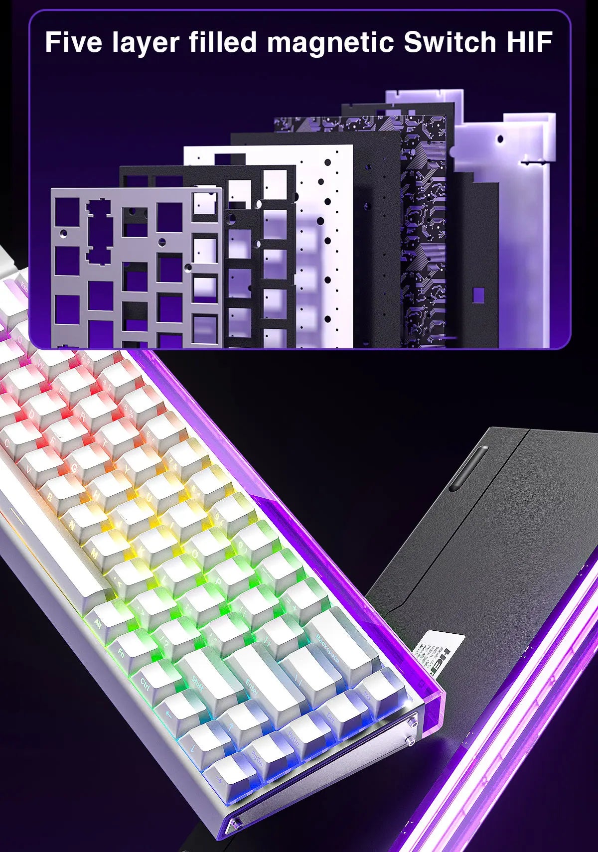 AULA HERO 68HE Magnetic Switch Keyboard Rapid Trigger 8K Return Esports Gamer Keyboard RGB Wired Gaming Keyboard