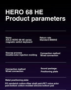 AULA HERO 68HE Magnetic Switch Keyboard Rapid Trigger 8K Return Esports Gamer Keyboard RGB Wired Gaming Keyboard